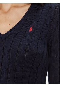 Polo Ralph Lauren Sweter 211891641002 Niebieski Regular Fit. Typ kołnierza: polo. Kolor: niebieski. Materiał: bawełna