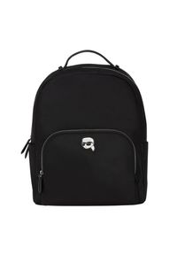 Karl Lagerfeld - KARL LAGERFELD Czarny plecak Ikon Nylon Backpack. Kolor: czarny. Materiał: nylon #3