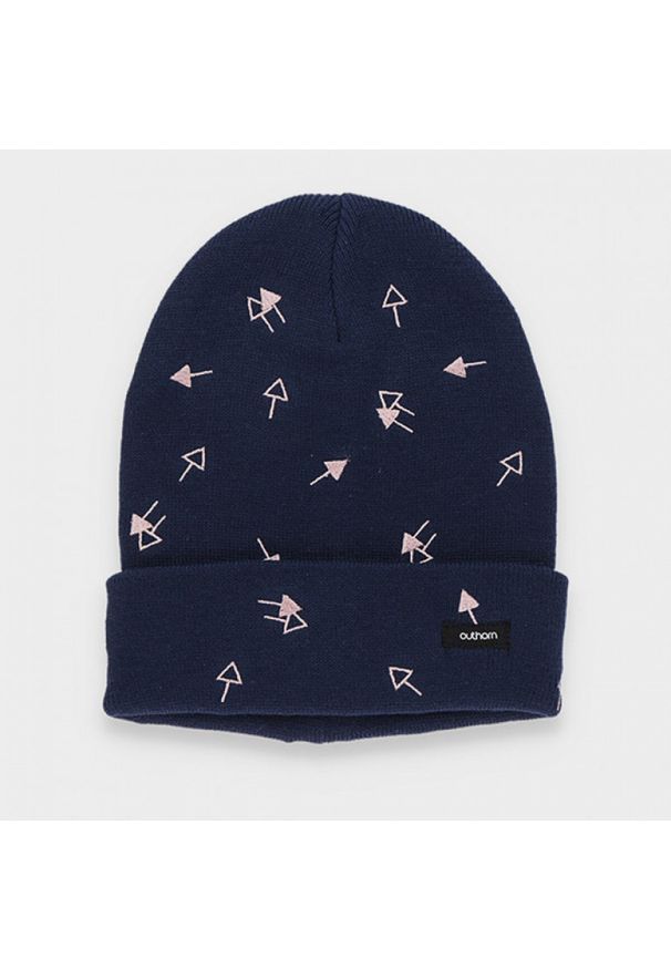outhorn - Czapka beanie damska. Materiał: bawełna, dzianina. Wzór: haft, aplikacja. Styl: klasyczny