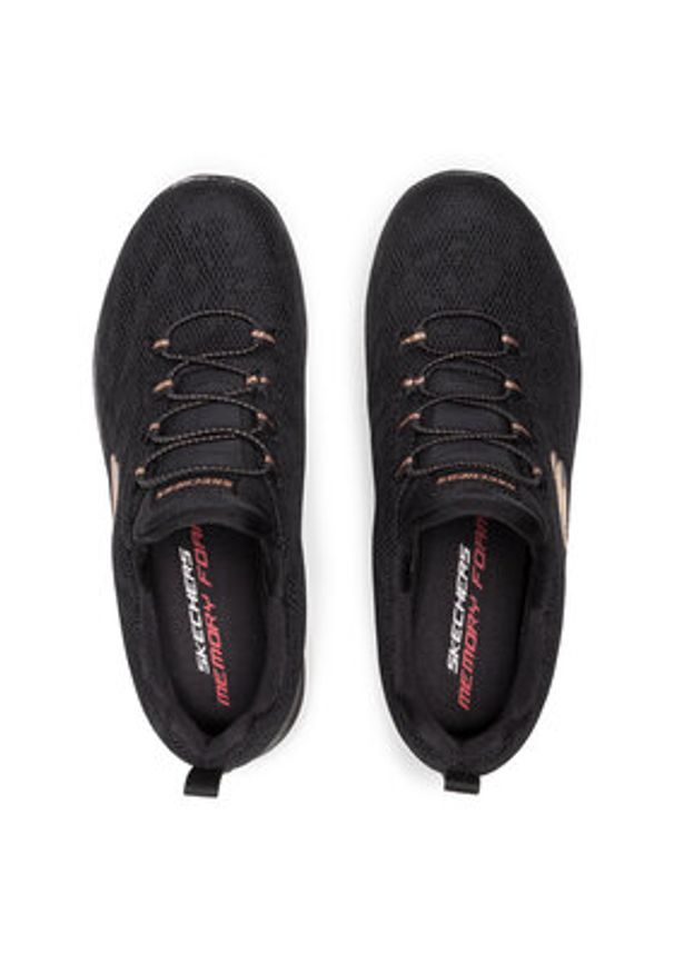 skechers - Skechers Sneakersy Leopard Spot 149037/BKRG Czarny. Kolor: czarny. Materiał: materiał