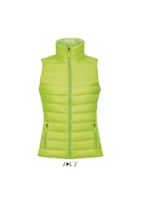 SOL'S - Damska kurtka bez rękawów Sol's Wave. Kolor: zielony. Materiał: puch. Długość rękawa: bez rękawów. Styl: elegancki #1