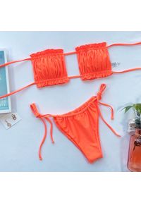 Intica - Bikini bandeau z regulowanymi ramiączkami na lato Jozien. Kolor: pomarańczowy. Materiał: materiał