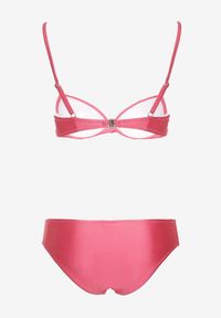 Born2be - Różowe Dwuczęściowe Bikini Biustonosz z Aplikacją Majtki Typu Figi Vikrria. Kolor: różowy. Wzór: aplikacja #2