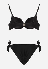 Born2be - Jasnoniebieskie Bikini z Marszczonym Biustonoszem i Figami Kąpielowymi z Cyrkoniami Kaliasa. Kolekcja: plus size. Kolor: niebieski. Długość: długie. Wzór: aplikacja #6