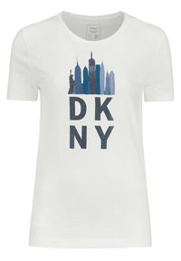 DKNY T-Shirt P9CHOAHK Biały Oversize. Kolor: biały. Materiał: bawełna