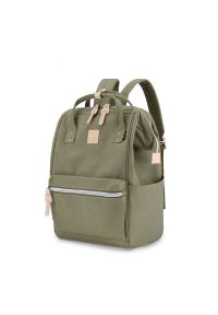 Plecak miejski Himawari 1882-03 zielony. Kolor: zielony. Materiał: tkanina, poliester. Styl: elegancki, casual