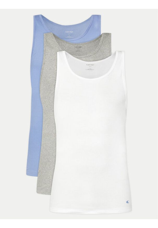 Calvin Klein Underwear Komplet 3 tank topów LV00NB4036 Kolorowy Slim Fit. Materiał: bawełna. Wzór: kolorowy