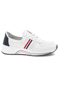 Białe Sneakersy S.Barski Modne Obuwie Damskie. Okazja: na spacer. Kolor: biały. Materiał: jeans, materiał. Sport: turystyka piesza