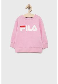 Fila bluza dziecięca kolor różowy z nadrukiem. Okazja: na co dzień. Kolor: różowy. Materiał: bawełna, dzianina. Wzór: nadruk. Styl: casual #1