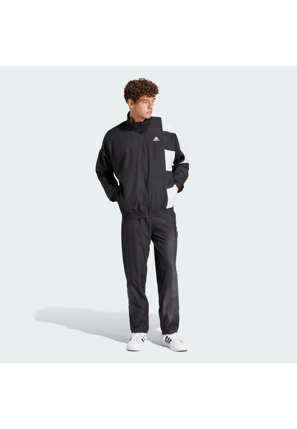 Adidas - Dres Sportswear Colorblock. Kolor: czarny, biały, wielokolorowy. Materiał: dresówka. Sport: fitness