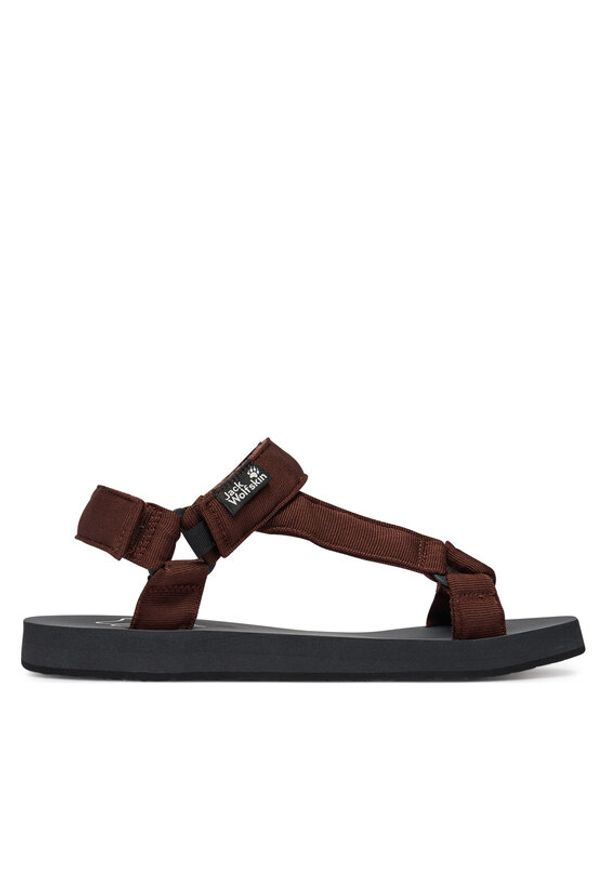 Jack Wolfskin Sandały Taiga A65621 Brązowy ciemny. Kolor: brązowy. Materiał: materiał
