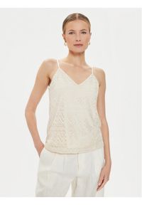 Vero Moda Top Maya 10304453 Écru Regular Fit. Materiał: syntetyk