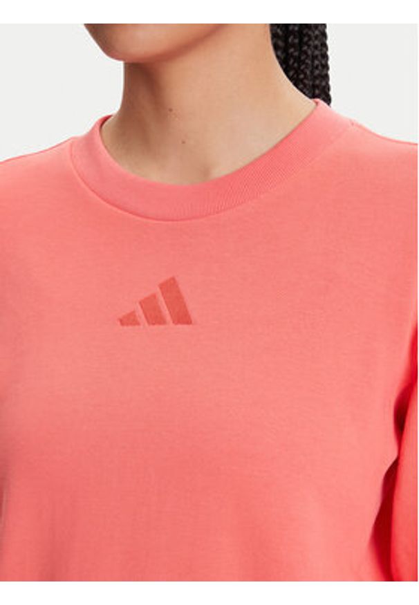 Adidas - adidas Bluza ALL SZN French Terry KD9775 Koralowy Regular Fit. Kolor: pomarańczowy. Materiał: bawełna