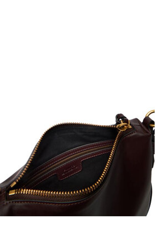 Pinko - PINKO Torebka Hobo Zip Around Mini Ai 25-26 PLTT 105332 A0QO Bordowy. Kolor: czerwony. Materiał: skórzane