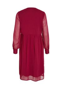 Vila Sukienka codzienna Falia 14084475 Czerwony Regular Fit. Okazja: na co dzień. Kolor: czerwony. Materiał: syntetyk. Typ sukienki: proste. Styl: casual #3