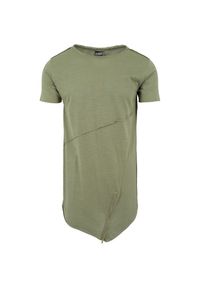 Urban Classics - Męska Koszulka Z Długim Rękawem Zapinana Z Przodu Na Zamek Błyskawiczny. Kolor: zielony. Długość rękawa: długi rękaw. Długość: długie. Sport: turystyka piesza #1