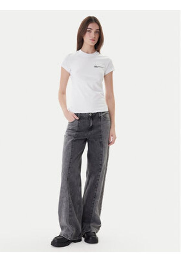 Karl Lagerfeld Jeans T-Shirt A1W17004 Biały Slim Fit. Kolor: biały. Materiał: bawełna