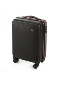 Wittchen - Walizka kabinowa z ABS-u delikatnie żłobiona. Kolor: czarny. Materiał: guma. Wzór: kolorowy #5