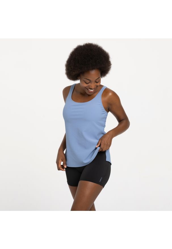 NABAIJI - Strój jednoczęściowy pływacki damski Nabaiji Heva Tetia tankini i szorty. Kolor: wielokolorowy, niebieski, czarny