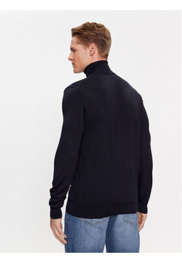 Hugo Golf San Thomas-M 50474174 Granatowy Regular Fit. Typ kołnierza: golf. Kolor: niebieski. Materiał: wełna