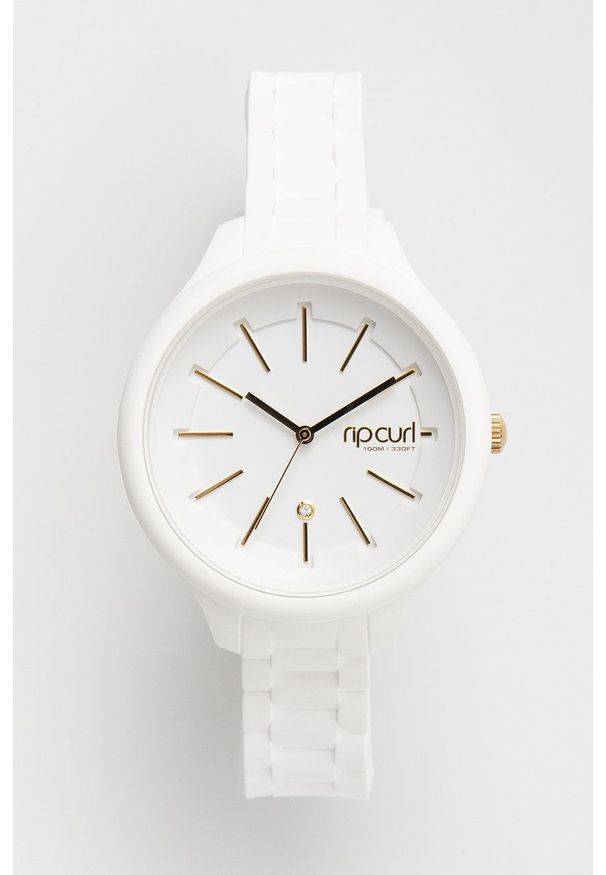 Rip Curl zegarek DELUXE HORIZON damski kolor biały. Kolor: biały. Materiał: tworzywo sztuczne, materiał