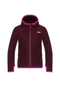 GLOMEX - Loap Qwaro dziecięca bluza polarowa 152. Typ kołnierza: kaptur. Kolor: fioletowy, różowy, wielokolorowy. Materiał: polar #1