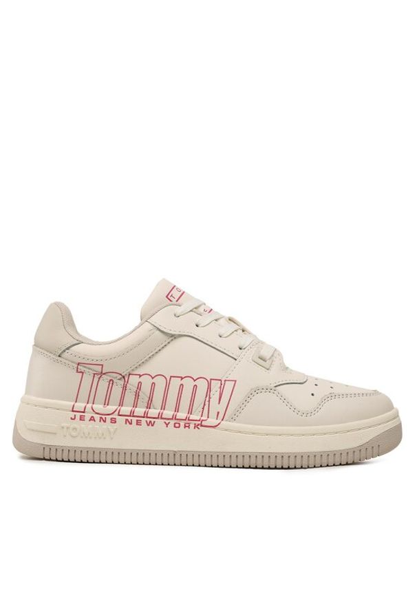 Tommy Jeans Sneakersy Tjw Retro Basket Branding Lc EN0EN02264 Biały. Kolor: biały