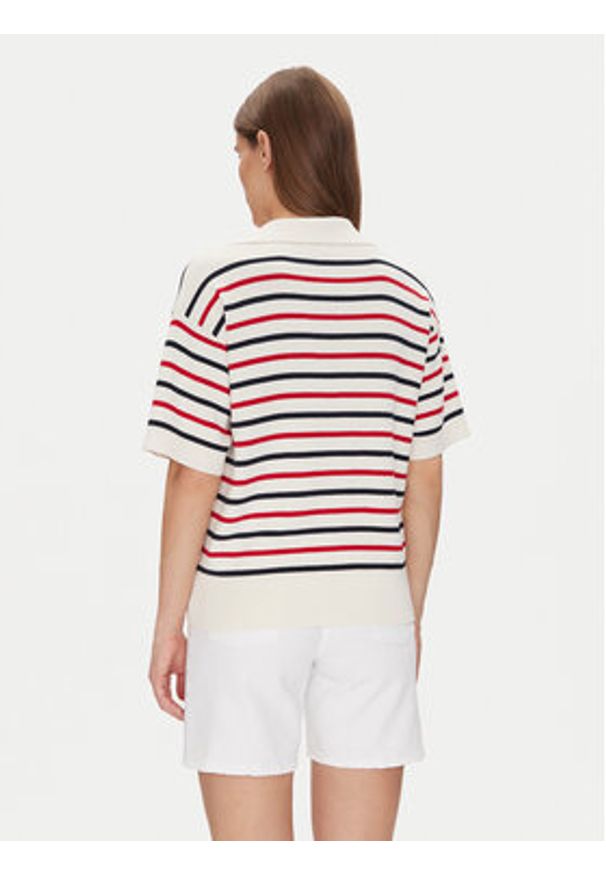TOMMY HILFIGER - Tommy Hilfiger Sweter Mini Stp Co Open Polo Ss Swt WW0WW45400 Kolorowy Regular Fit. Typ kołnierza: polo. Materiał: bawełna. Wzór: kolorowy