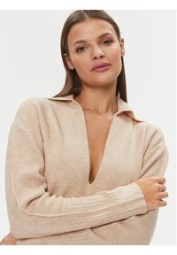 Patrizia Pepe Sukienka dzianinowa 2A2618/K139-B778 Beżowy Regular Fit. Kolor: beżowy. Materiał: syntetyk #5