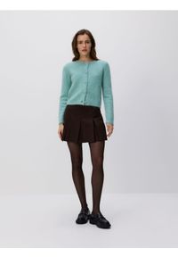 Reserved - Plisowane spódnico-szorty - ciemnobrązowy. Kolor: brązowy. Materiał: wiskoza, tkanina #1