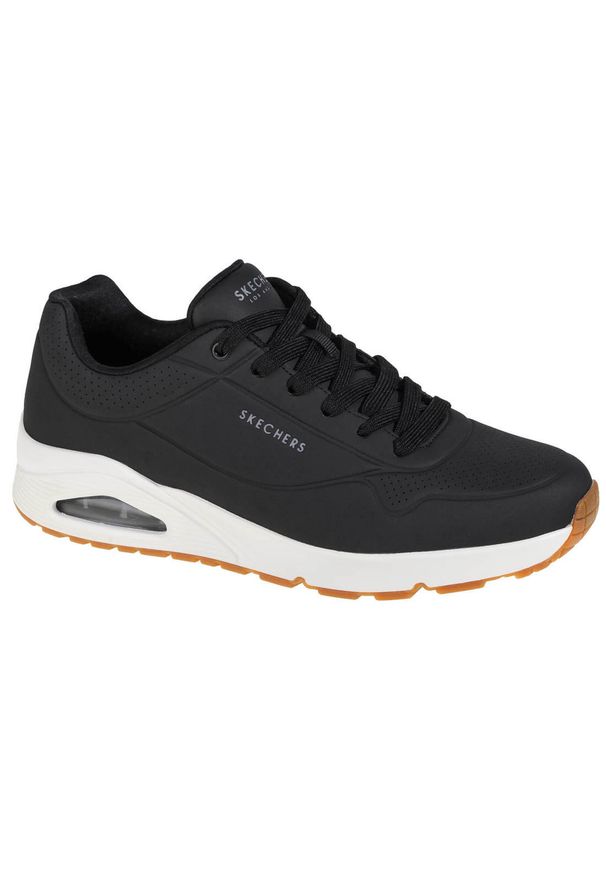 skechers - Buty do chodzenia męskie Skechers Uno Stand ON Air. Zapięcie: sznurówki. Kolor: czarny. Materiał: materiał, syntetyk, tkanina. Szerokość cholewki: normalna. Sport: turystyka piesza