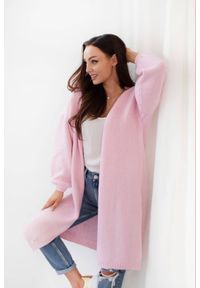 Lemoniade - Elegancki minimalistyczny sweter kardigan jasny róż. Kolor: różowy. Styl: elegancki #2