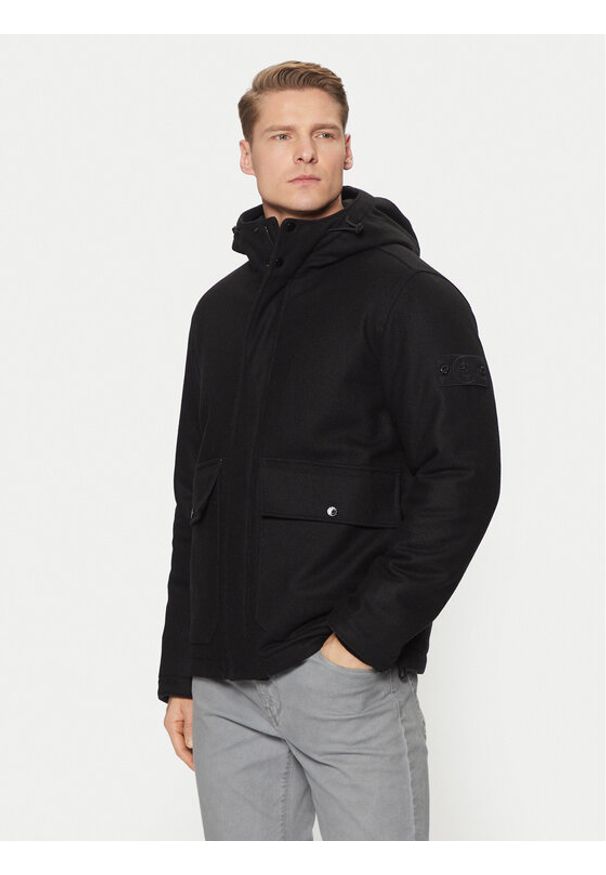 Stone Island Kurtka przejściowa 8115454F4 Czarny Regular Fit. Kolor: czarny. Materiał: wełna