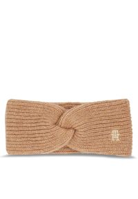 TOMMY HILFIGER - Tommy Hilfiger Opaska materiałowa Th Timeless Headband AW0AW15308 Beżowy. Kolor: beżowy. Materiał: wełna