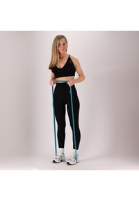 XTREME - Biustonosz sportowy damski. Kolor: czarny. Materiał: elastan, poliester. Sport: fitness