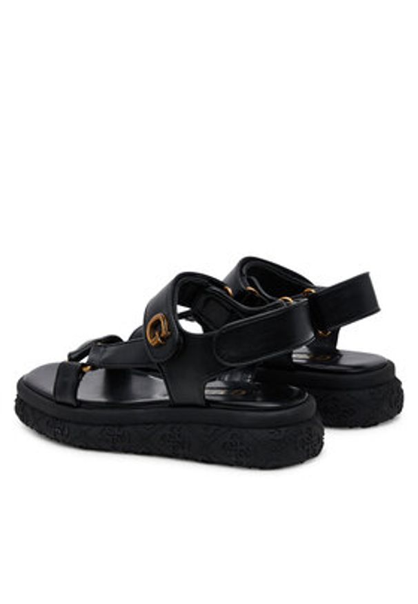 Guess Sandały FLJLAN ELE03 Czarny. Kolor: czarny. Materiał: skóra