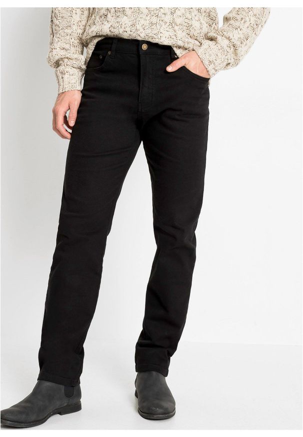 bonprix - Klasyczne dżinsy ze stretchem classic fit, straight. Stan: podwyższony. Kolor: czarny. Styl: klasyczny