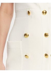 Elisabetta Franchi Sukienka dzianinowa AM-66S-51E2 Biały Regular Fit. Kolor: biały. Materiał: wiskoza #5