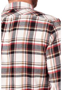 Wrangler - KOSZULA WRANGLER LS 1PKT FLAP SHIRT RED W5932SN47. Kolor: wielokolorowy. Wzór: kratka #7