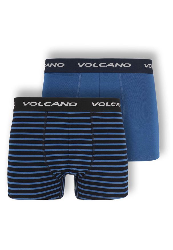 Volcano - Bawełniane bokserki męskie, dwupak, U-BOXER. Materiał: bawełna. Długość: długie. Wzór: paski