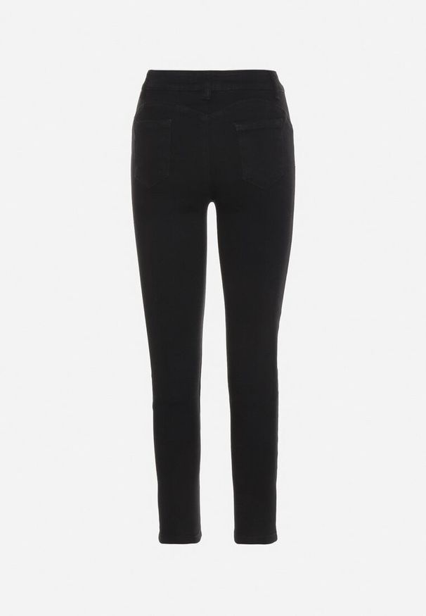 Born2be - Czarne Jeansy Skinny Bawełniane Push-Up Torialdia. Okazja: na co dzień. Stan: podwyższony. Kolor: czarny. Styl: elegancki, casual