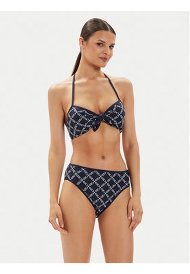 MICHAEL Michael Kors Góra od bikini MM7N050 Granatowy. Kolor: niebieski. Materiał: syntetyk