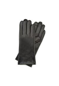 Wittchen - Damskie rękawiczki skórzane eleganckie. Kolor: czarny. Materiał: skóra. Sezon: jesień, zima. Styl: elegancki