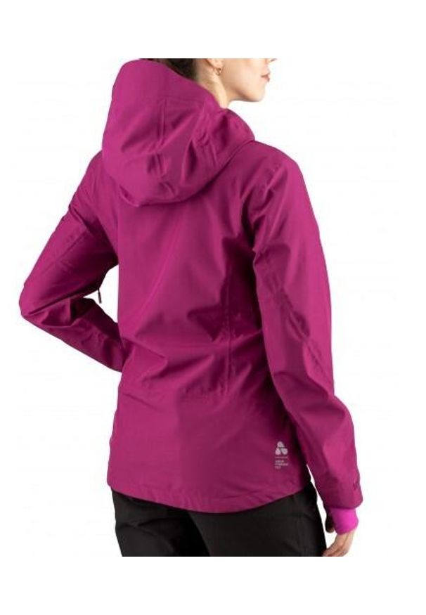 Kurtka trekkingowa damska Viking Trek Pro przeciwdeszczowa hardshell. Kolor: wielokolorowy, różowy, fioletowy. Materiał: hardshell