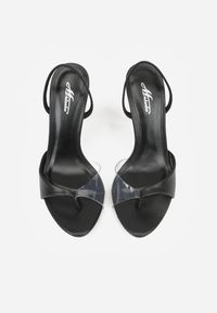 Born2be - Czarne Sandały na Szpilce z Transparentną Wstawką Mhyraya. Okazja: na co dzień, na spotkanie biznesowe, na ślub cywilny, do pracy, na wesele. Kolor: czarny. Materiał: jeans. Obcas: na szpilce. Styl: biznesowy, elegancki, casual, klasyczny, wizytowy #3