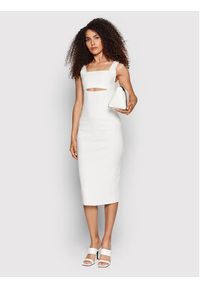 Victoria Victoria Beckham Sukienka koktajlowa Cut Out 1222KDR003590A Biały Slim Fit. Kolor: biały. Materiał: syntetyk. Styl: wizytowy