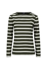 Regatta - Damska Koszulka Z Długim Rękawem Federica Stripe. Kolor: zielony, brązowy, biały, wielokolorowy. Długość rękawa: długi rękaw. Długość: długie. Sport: turystyka piesza #1