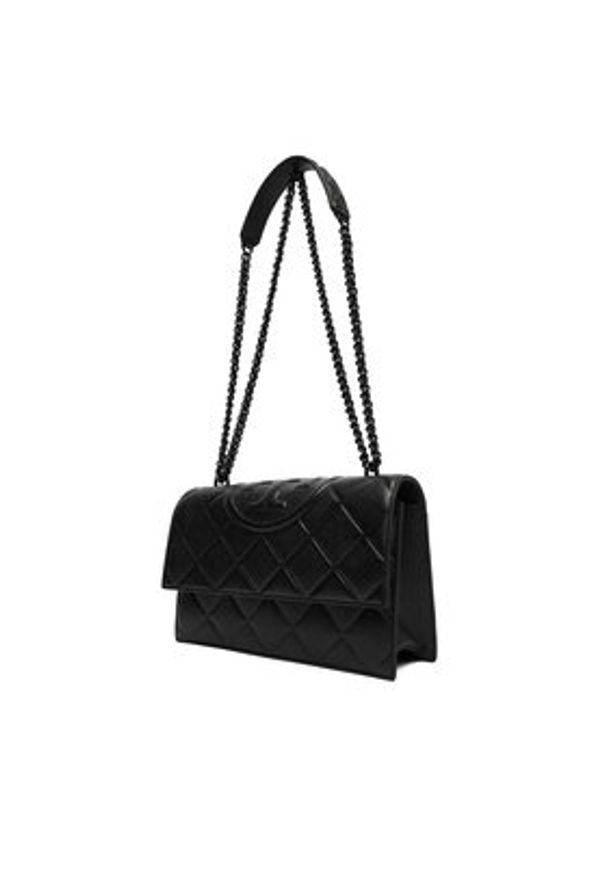 Tory Burch Torebka Fleming Soft Grain Convertible Shoulder Bag 169791 Czarny. Kolor: czarny. Materiał: skórzane