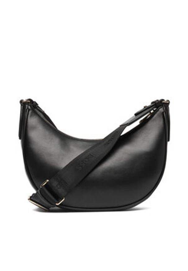 BOSS Torebka Sandy Halfmoon 50558133 Czarny. Kolor: czarny. Materiał: skórzane