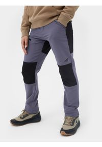 4F JUNIOR - Spodnie trekkingowe szybkoschnące chłopięce. Kolor: niebieski. Materiał: materiał, tkanina